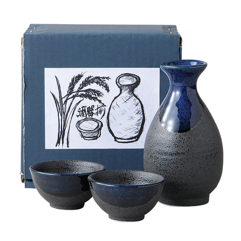 [Mino Ware] Kurobuki Seikyu Sake Works [Ball Box]