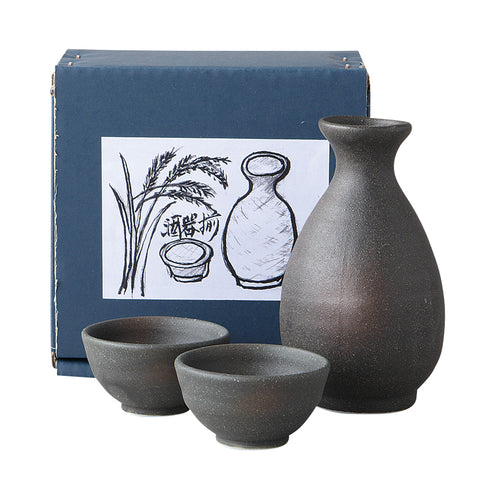[Mino Ware] Kurobuzen Sake Works [Ball Box]