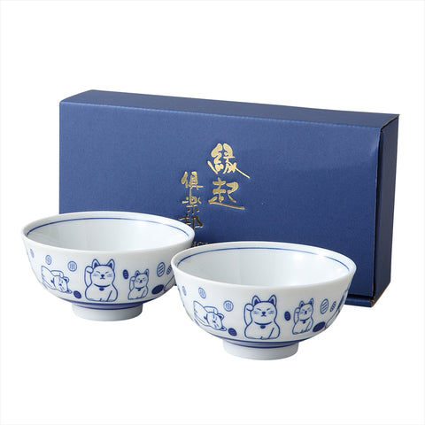 [Mino Ware] Aizuki -Led Cat Bow Bowl 2P [메이크업 박스]