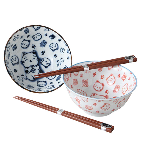 [Mino Ware] 요청 Cat 4.8 다중 -결제 보울 쌍 [Cosmetic Box]