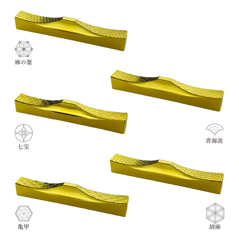 Cutlery Rest (Chrysanthemum, Plum Blossom, Cherry Blossom, Peony, Azalea) 5pcs Set Japanese Stainless Steel(gold plated)