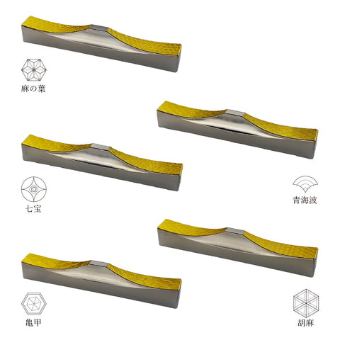 Cutlery Rest (Chrysanthemum, Plum Blossom, Cherry Blossom, Peony, Azalea) 5pcs Set Japanese Stainless Steel (gold leaf)