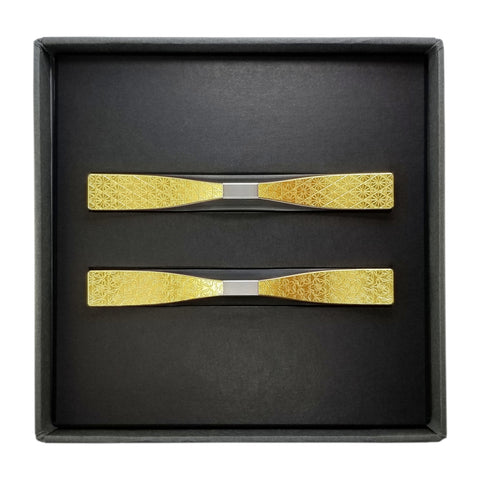 Cutlery Rest (Chrysanthemum,Cherry Blossom) 2pcs Set Japanese Stainless Steel (gold leaf)