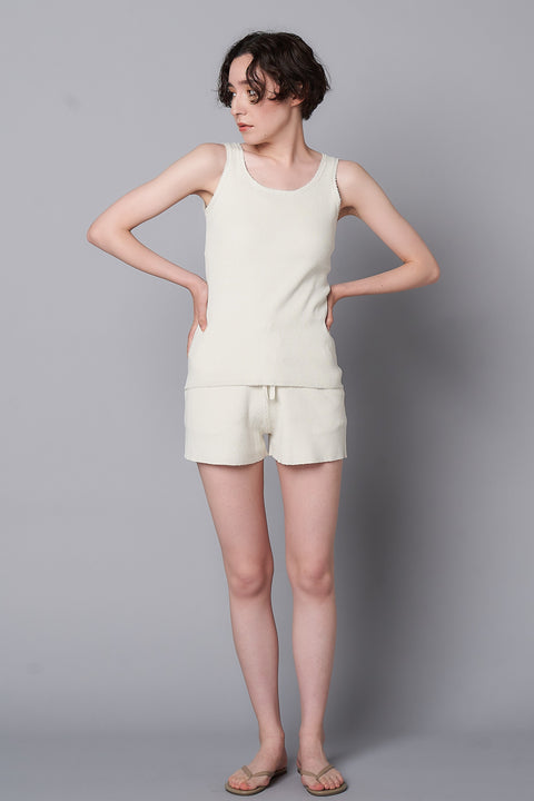 LOW SILK  KNIT CUT OFF TANK