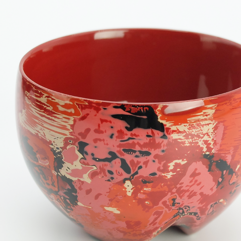 No Spill Red Polished Sake Cup