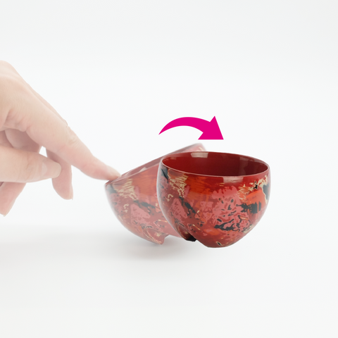 No Spill Red Polished Sake Cup