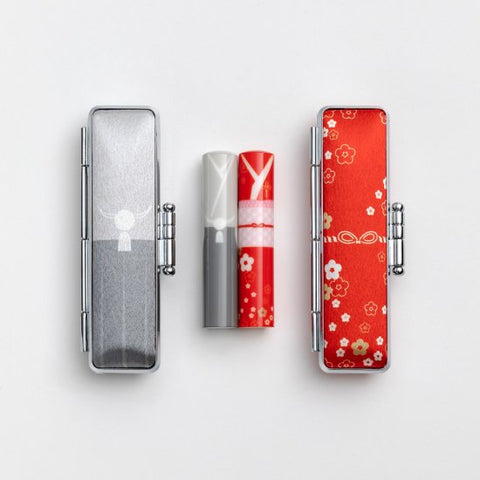 Special Day Matching Hanko Stamps: Iro-uchikake & Grey Montsuki Hakama (Colorful Bridal Kimono & Grey Men’s Ceremonial Attire）