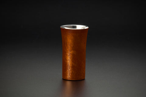 1 layer type Shi-Moa URUSHI-NAGASHI Beer Cup (S) Red Byakudan (with ECHIZEN-WASHI coaster 10pcs)