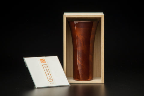1 layer type Shi-Moa URUSHI-NAGASHI Beer Cup (L) Red Byakudan