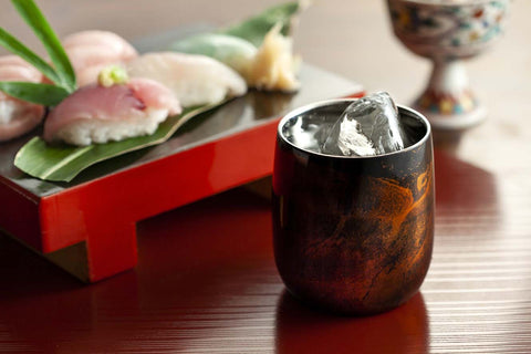 2 layer type Shi-Moa URUSHI-NAGASHI Daruma Cup Black Byakudan
