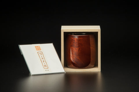 2 layer type Shi-Moa URUSHI-NAGASHI Daruma Cup Red Byakudan