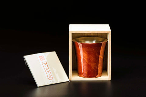 2 layer type Shi-Moa URUSHI-NAGASHI Bourbon Cup Red Byakudan