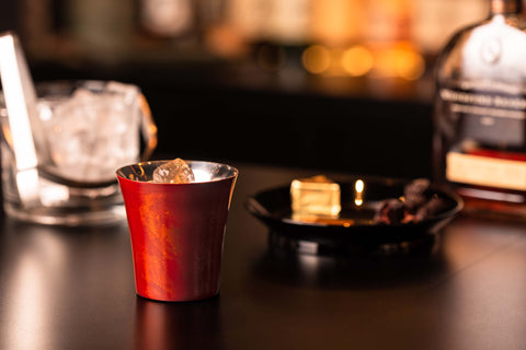 2 layer type Shi-Moa URUSHI-NAGASHI Bourbon Cup Red Byakudan
