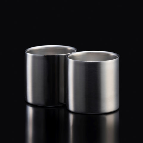 78mm 雙重結構不銹鋼平底杯【Premium】2個裝
