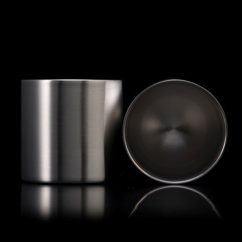 78mm 雙重結構不銹鋼平底杯【Premium】2個裝