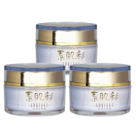 SOKISAI GOLD Q CREAM 50G all in one cream/ paraben-free and phenoxyethanol-free  3 box sets