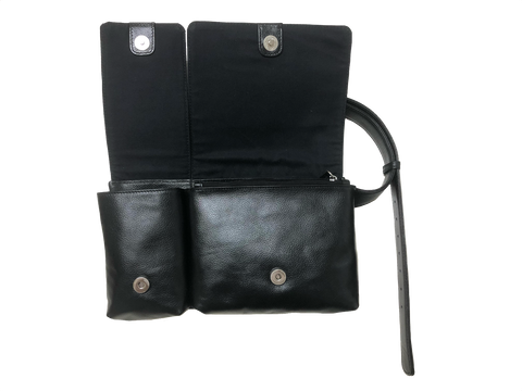 Cowhide Leather Body&Hipbag (Black)