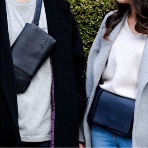 Cowhide Leather Body&Hipbag (Black)