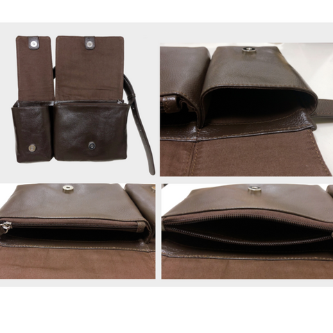 Cowhide Leather Body&Hipbag (Black)