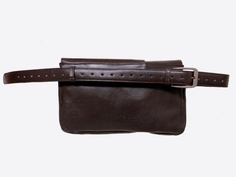 Cowhide Leather Body&Hipbag (Black)
