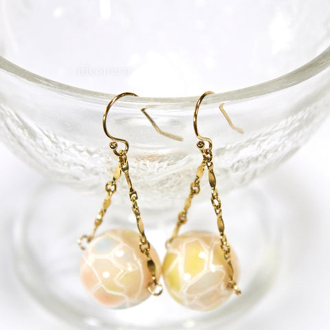モザイク柄 ピアス 三角チェーン Handcrafted in Japan