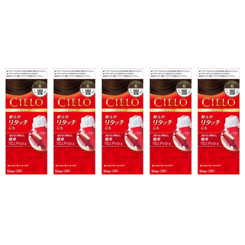 CIELO HAIR COLOR CREAM 6 DARK BROWN　×５