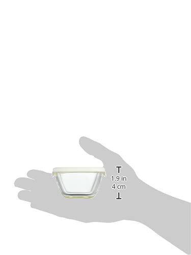 HARIO MKK-2012-OW Heat Resistant Glass Storage Container, White, 3.7 fl oz (110 ml), Made in Japan, Oven, Microwave, Dishwasher Safe, Tableware, Convenient Storage, Pack of 4