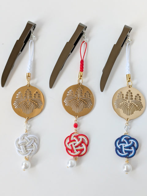 Japanese Traditional Ornament "Toyotomi Hideyoshi" Mizuhiki (with Sword-shaped Clip)