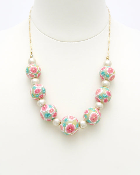 Colorful Flower Necklace Bouquet Handcrafted in Japan