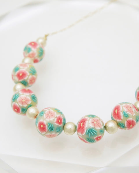 Colorful Flower Necklace Bouquet Handcrafted in Japan