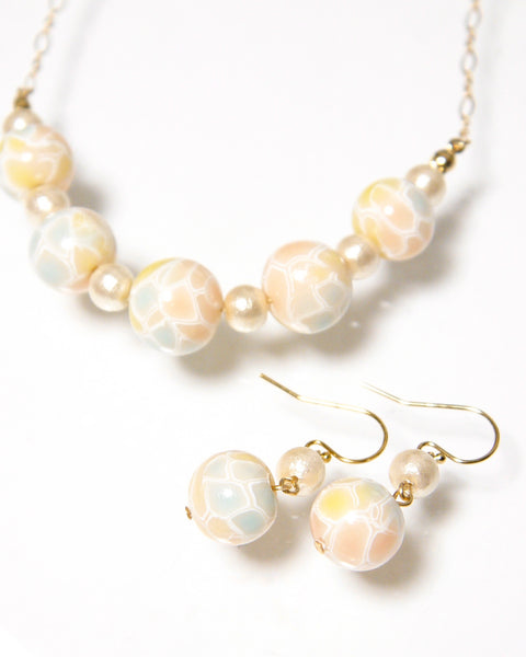 Mosaic Pattern Necklace Handcrafted in Japan