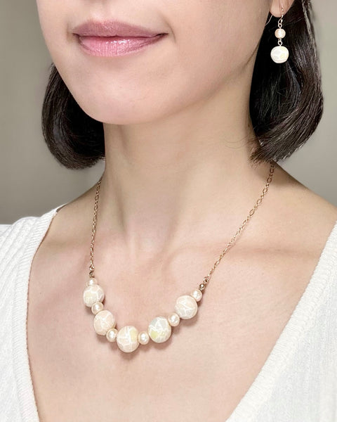Mosaic Pattern Necklace Handcrafted in Japan