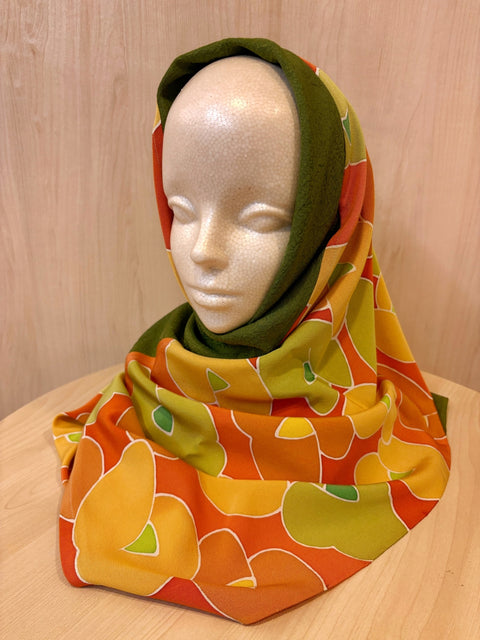 Made in Japan! one-of-a-kind, Handmade silk Hijab or Scarf and GOFUN Nail Set　※nail color 【N0081　緋銅色（hidoiro）】