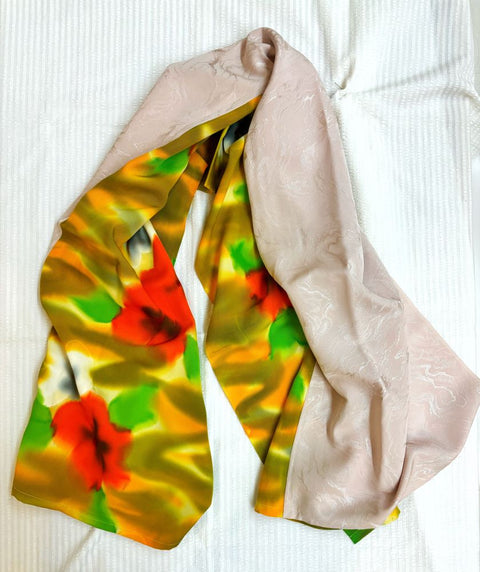 Made in Japan! one-of-a-kind, Handmade silk Hijab or Scarf and GOFUN Lip Set　※lip color 【R0001　紅梅（こうばい）】