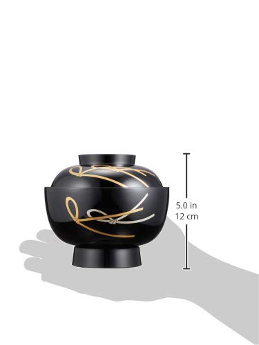まえじゅう漆器 雑煮碗 結び 黒内朱 伝統工芸 山中塗り 450ml 日本製 3T-420