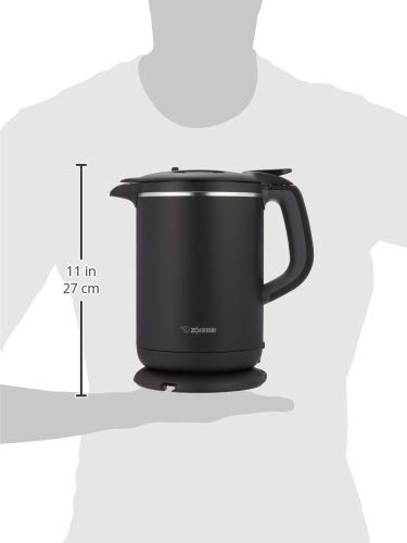 Zojirushi 电热水壶，1.0L，快速煮沸，安全设计，防溢，保温功能，手滴模式，黑色（CK-AX10-BA）