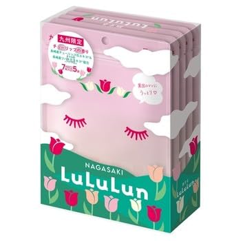 Face Mask Pack, Lululun, Kyushu Lulun, Tulip Scent, 7 Sheets x 5 Bags