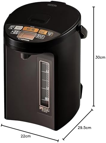 Zojirushi Electric Kettle, 3.0L, Yuyusei, Energy-Saving Type, VE Electric Thermos, 5 Temperature Settings, Brown, CV-GA30-TA