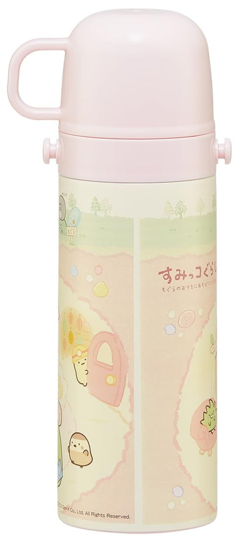 Skater 儿童用 不锈钢水杯 2way 直饮 470毫升 水杯饮用 430毫升 Sumikkogurashi Mokogurashi Mokogurashi 儿童用 轻量型 男孩 保温 保冷 waterbottle 运动水壶 可爱 儿童 儿童 水瓶 SKDC4-A