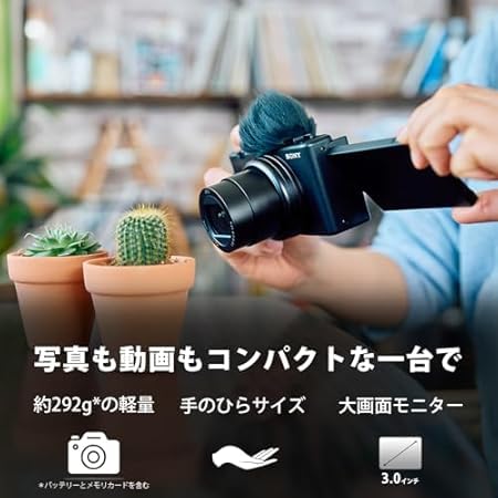 소니 (소니) 컴팩트 디지털 카메라 VLOGCAM Vlog 카메라 ZV-1II (바디 윈드스크린 포함) 18-50mm F1.8-4.0 줌 렌즈 블랙 ZV-1M2 B
