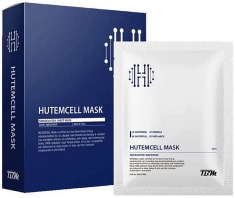 HUTEMCELL ヒト幹細胞 首まで フェイスパック (10枚入) 【美容サロン 韓美グループ プロデュース】 3日に1回 もっちり肌 ケア パック フェイスマスク 美容液 ヒューテムセル