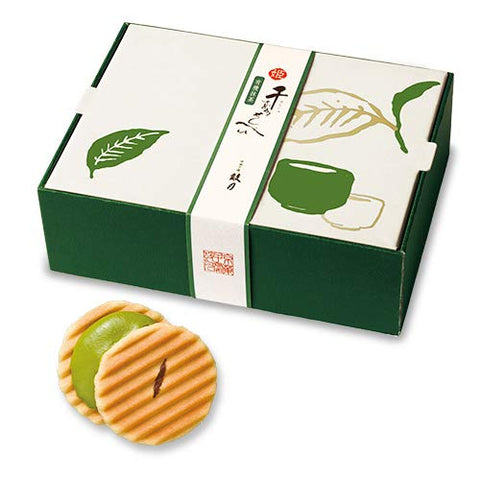Tsuzuki Hime Senju Senbei (Organic Matcha) 12 Pieces / Kyoto Japanese Sweets, Kyoto Sweets, Japanese Sweets, Individual Packaging, Gift, Souvenir, Gift, Home Use, Tea Time, Thank You, Celebration,