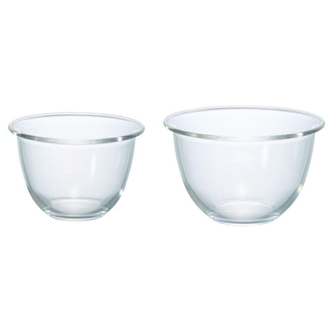 HARIO(ハリオ) 耐熱ガラス製 ボウル 2個セット 900mL/1500mL 電子レンジ オーブン 食洗機対応 透明 日本製 MXP-2506-2P