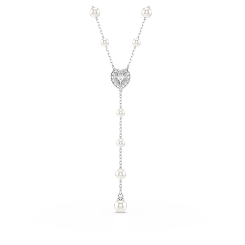 [Official] [Swarovski] Ariana Grande x Y-Shaped Necklace, Mixed Cut, Heart, White, Rhodium Plating, Crystal, No Gemstone