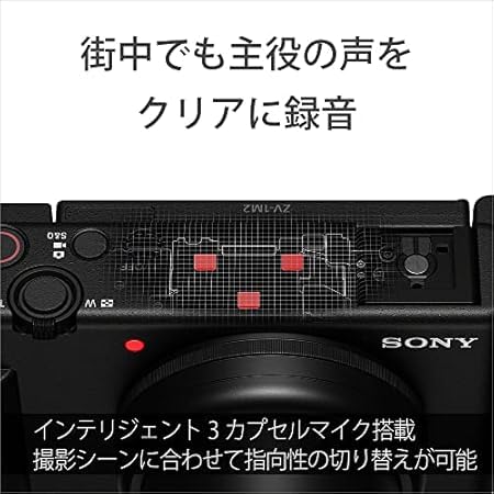 Sony ZV-1M2 B Compact Digital Camera, Vlog Camera ZV-1II, Body with Windscreen, 18–50mm F1.8–4.0 Zoom Lens, Black