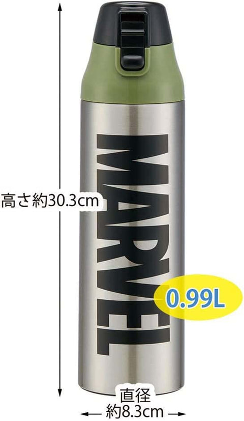 Skater 斯凱達 運動水杯 直飲 水壺 990毫升 附水瓶蓋 漫威 標誌 軍用 KSDC10S