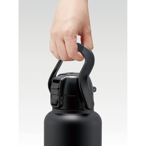 스케이터 (스케이터) 손잡이가 달린 다이렉트 보틀, 1500ml, 물병, 머그 보틀, 블랙, STD15H-A