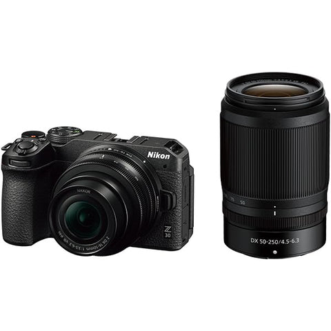 니콘 니콘 미러리스 SLR Z30 더블 줌 키트 Z 마운트 APS-C 비디오 브이로그 이미지 안정화 블랙