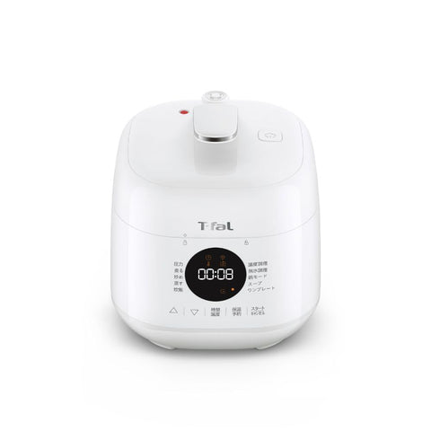 T-fal 电力锅 2.3升 1人~2人用 时间短 自动烹调 1台10用 压力/无水/煮/蒸/煮饭/炒 迷你尺寸 "轻松烹饪 迷你"迷你" 独居 附食谱 白色 CY3401JP