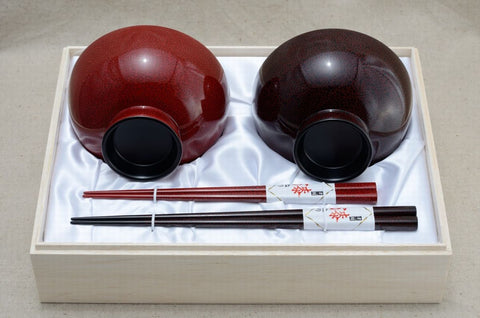 湯碗＆筷子組  七子塗